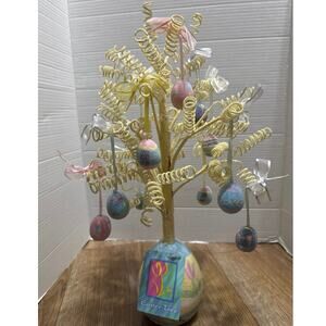 Easter Egg Tree Table Decoration Spring Pastel Multicolor Pretty! 20” Tall Vtg